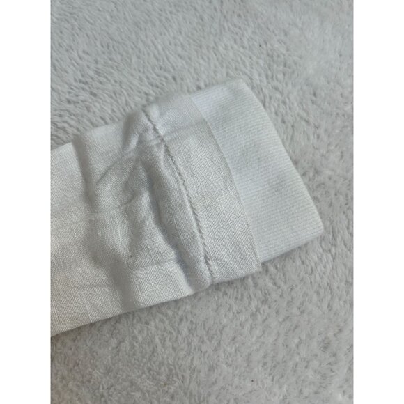 Michael Stars Womens Medium Linen Anorak Jacket Drawstring White Pockets Zip Up - Picture 9 of 9